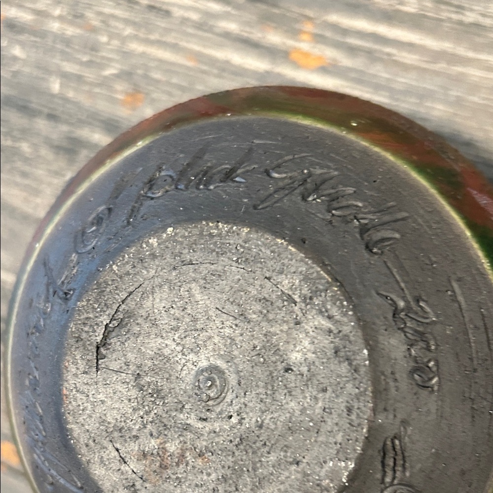 Handcrafted Iridescent Raku Pottery Vase - Multicolor - Picture 10 of 14